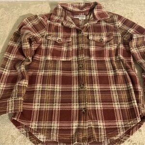 Wallflower Kids Plaid Shirt in Red and Tan size M